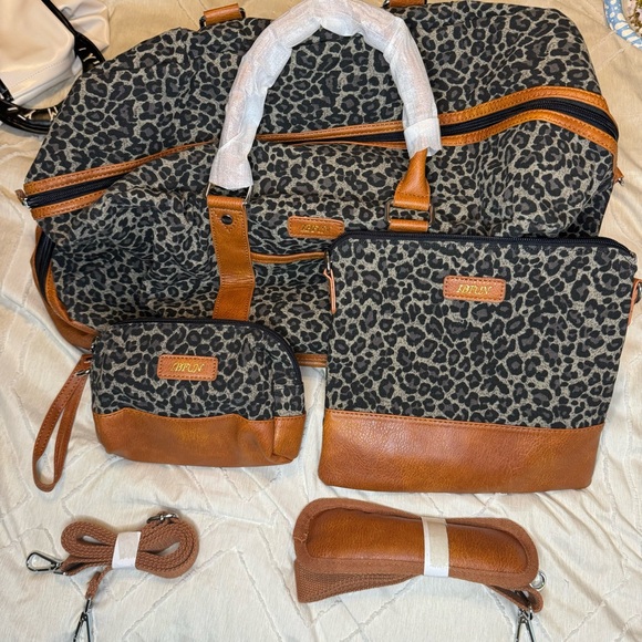 Handbags - Three-piece animal print tote set new